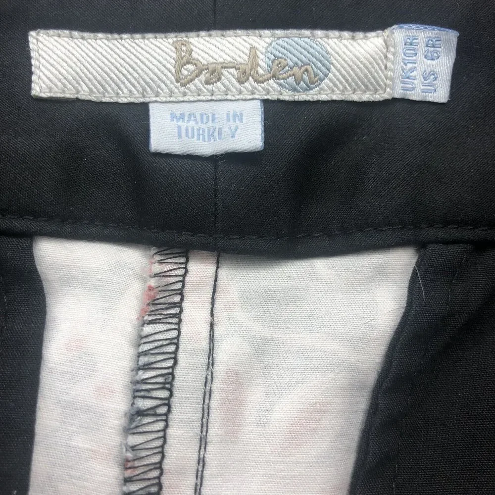 Boden Women's 6R Black Tropic Charm‎ Tapered Leg Dress Trouser Pants